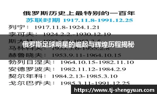 俄罗斯足球明星的崛起与辉煌历程揭秘